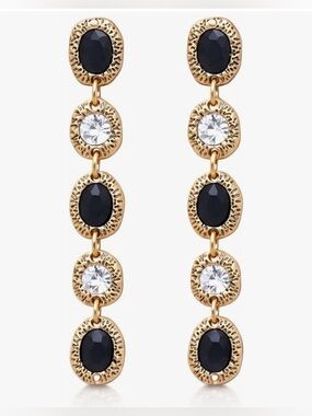 Gorgeous Neiman Marcus Retro Crystal Long dangle Earrings